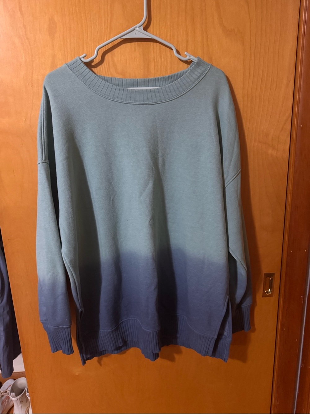 SO Women's Ombre Crewneck Sweatshirt - Sage to Navy